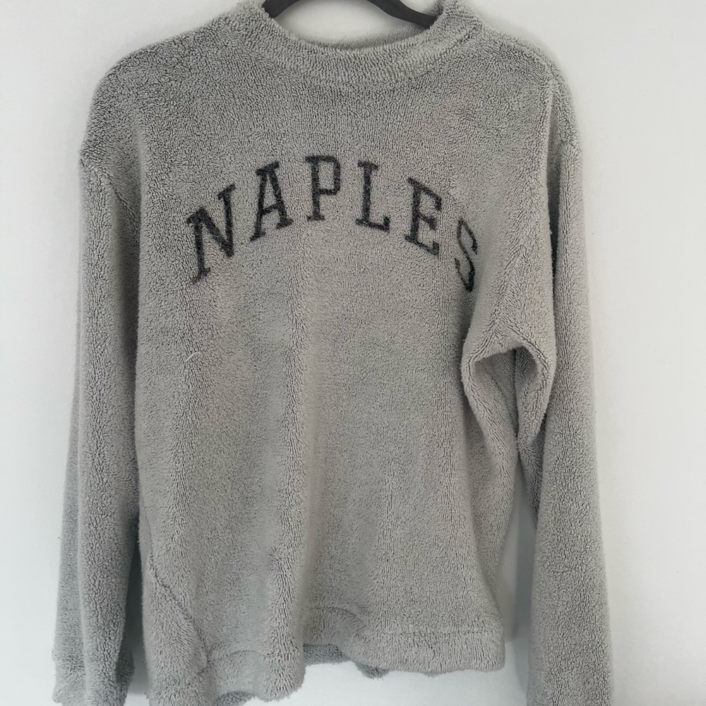 Fuzzy crew neck sweater